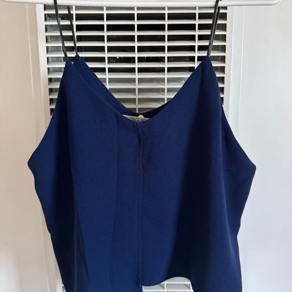 NWOT Grand Brand Leather Strap Asymmetrical Tank Top - Picture 1 of 3